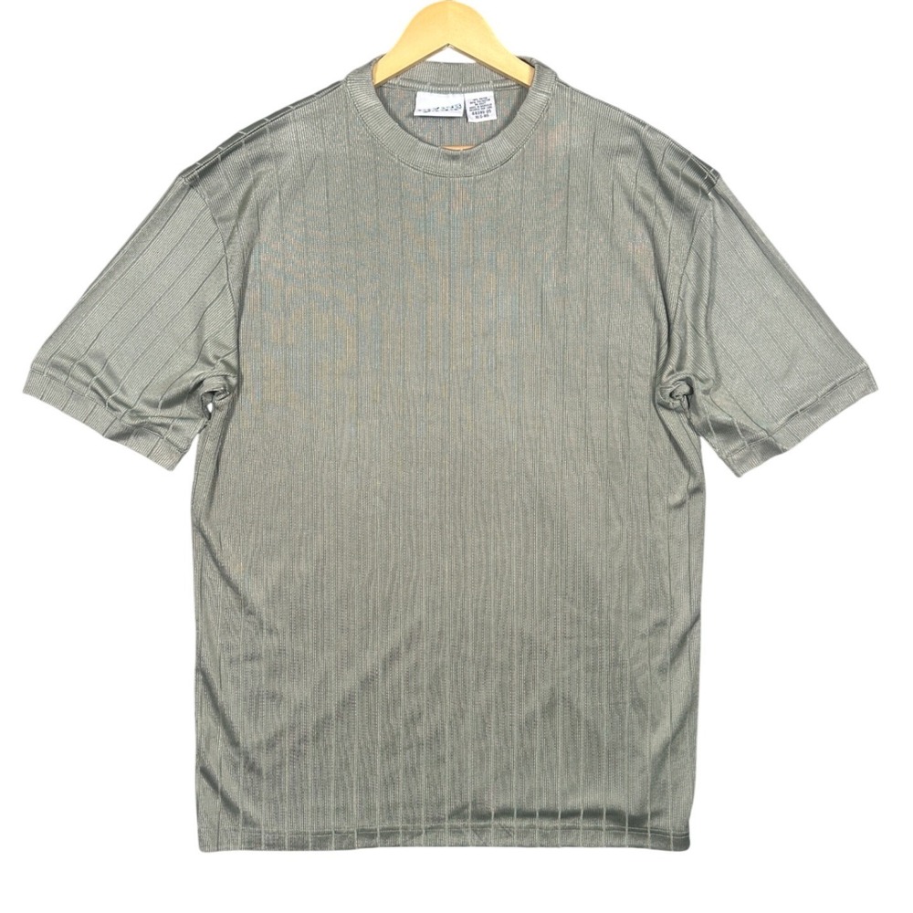 Irvine Park Men's Gray Striped Short Sleeve T-Shirt‎ XLG